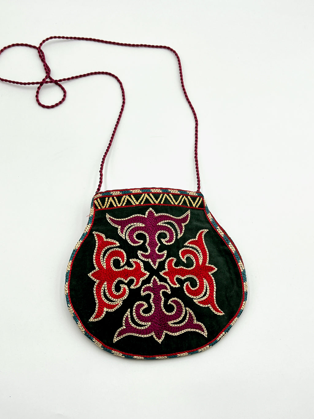 Embroidered Side Pouch Cross Bag - Suzani Design 11