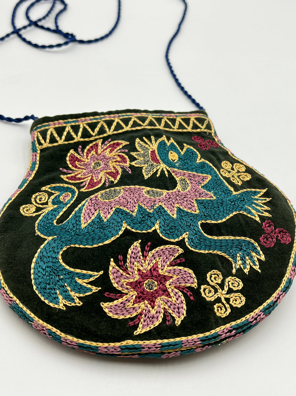 Embroidered Side Pouch Cross Bag - Suzani Design 12
