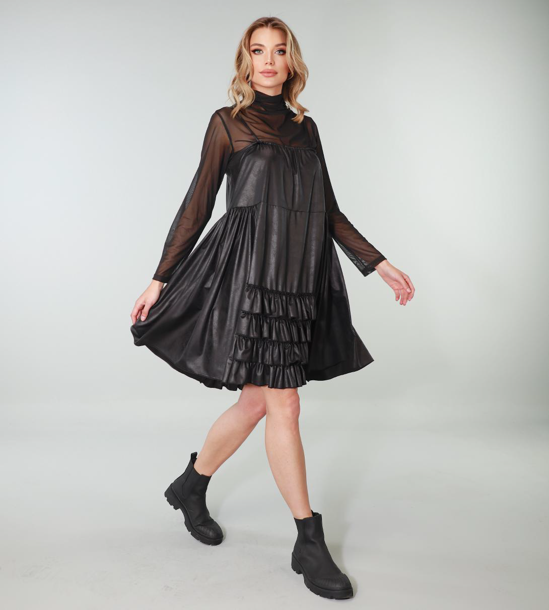 Fashion Forward Blouse Design 18000 Tulle - Black