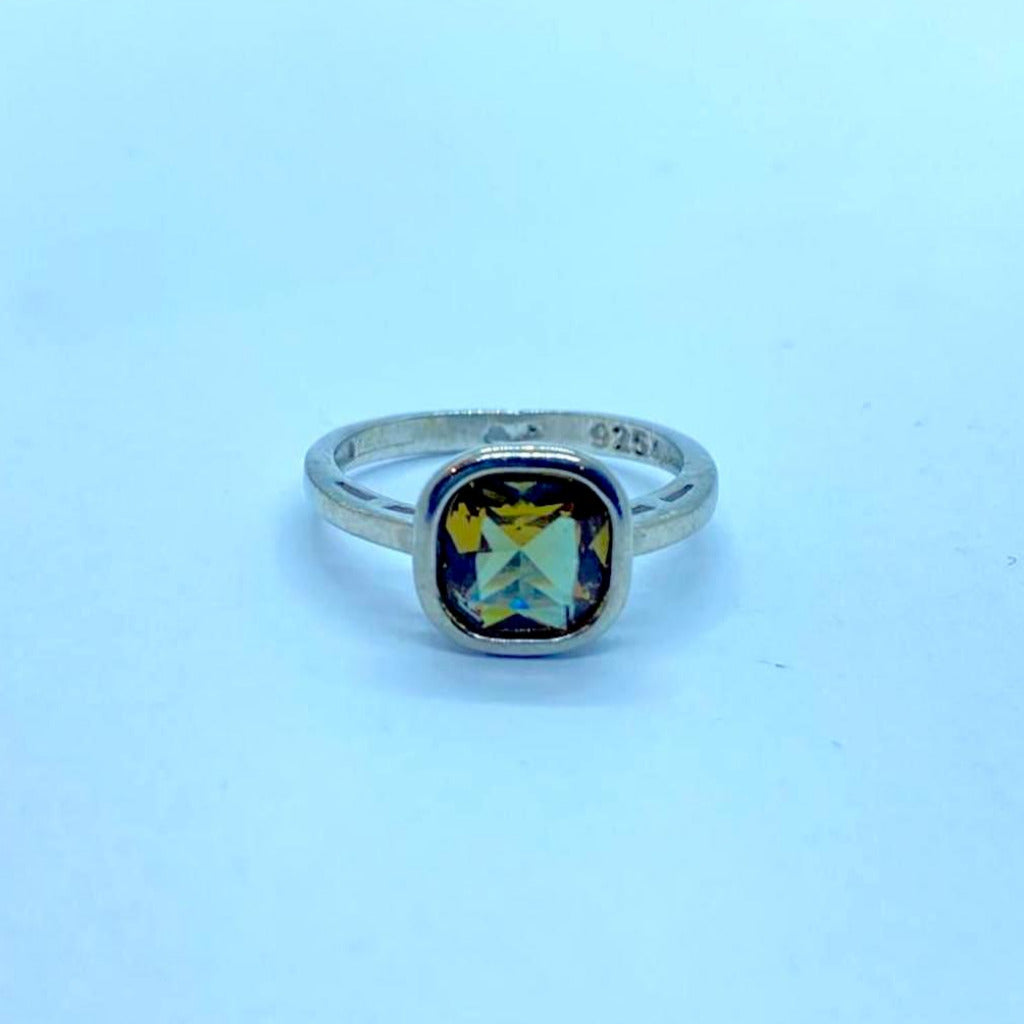 Small Square Zultanite Sterling Silver Ring