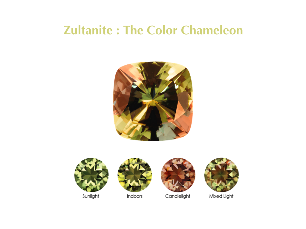 Zultanite Sterling Silver - Rectangle Crystal Zultanite Adjustable Rings