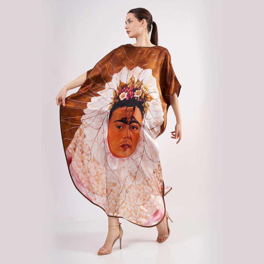 Long Mulberry Pure Silk Dress - Frida Ecru Beige