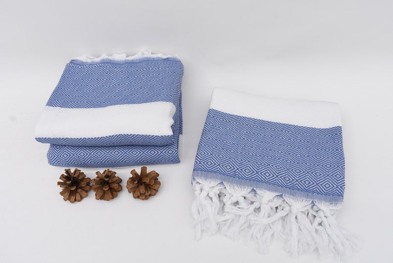 Ocean Blue Bath Towel Organic Turkish Cotton - 70" X 40"