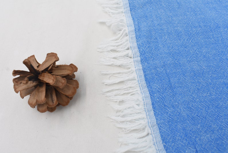Throw Blanket Turkish Cotton Baroque Blue - 70" X 60"