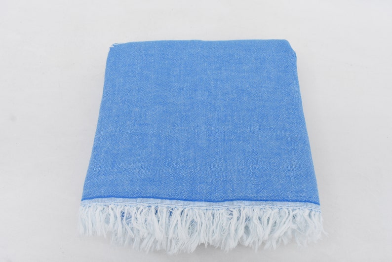 Throw Blanket Turkish Cotton Baroque Blue - 70" X 60"
