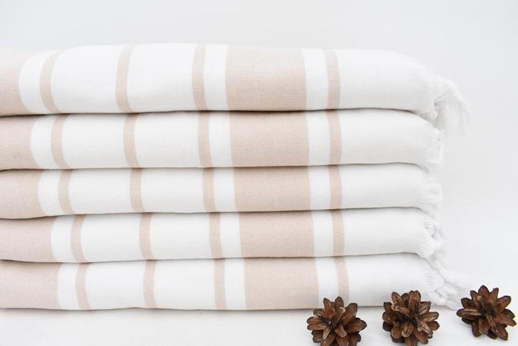 Handmade Peach Terry Towel Organic Turkish Towel - 180 CM X 100 CM