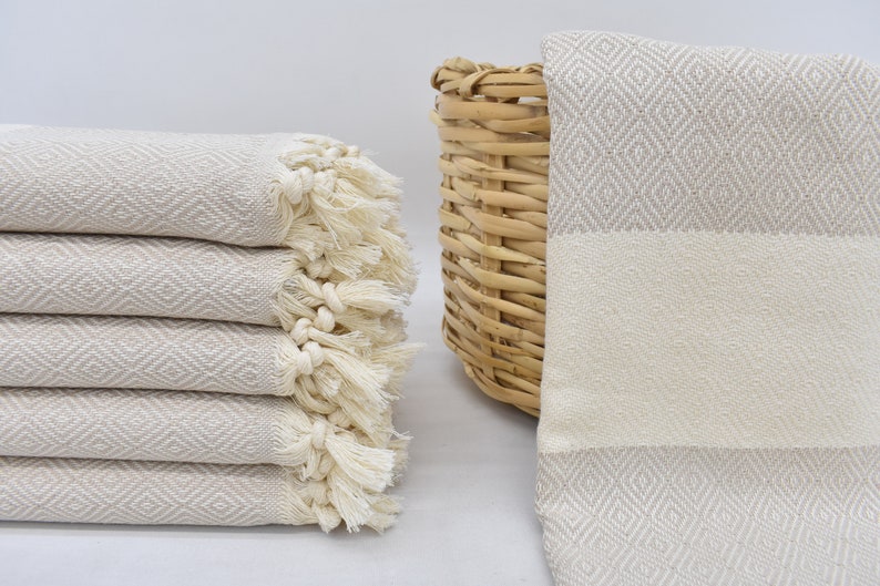 Beige Diamonds Bath Towel Organic Turkish Cotton - 70" X 40" 36" X 20"