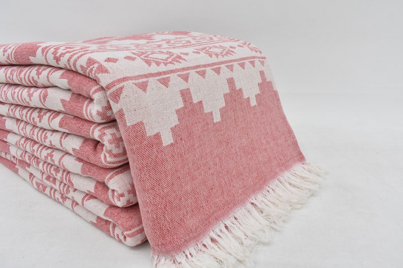 Red Brick Blanket Organic Turkish Cotton - 86" X 59"