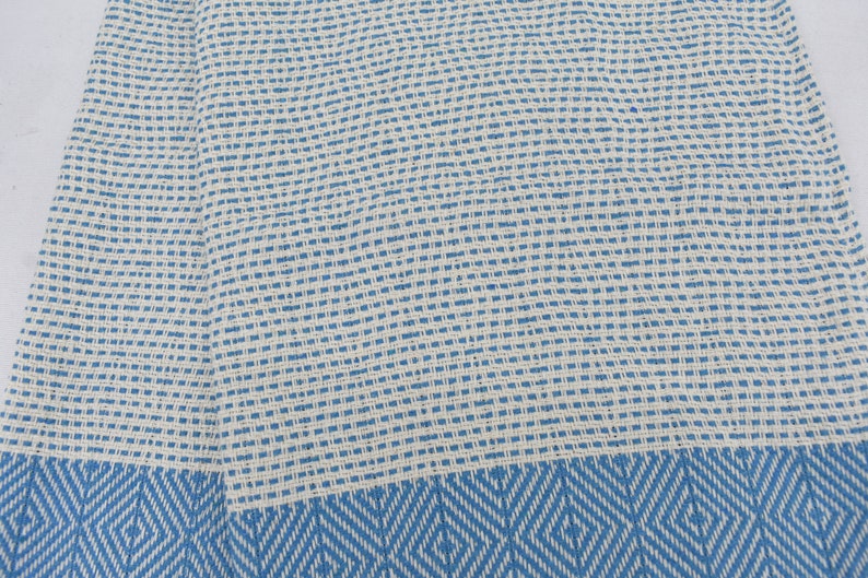 Face Towel Organic Turkish Towel Diamond Weave Turquoise - 90cm x 50 CM