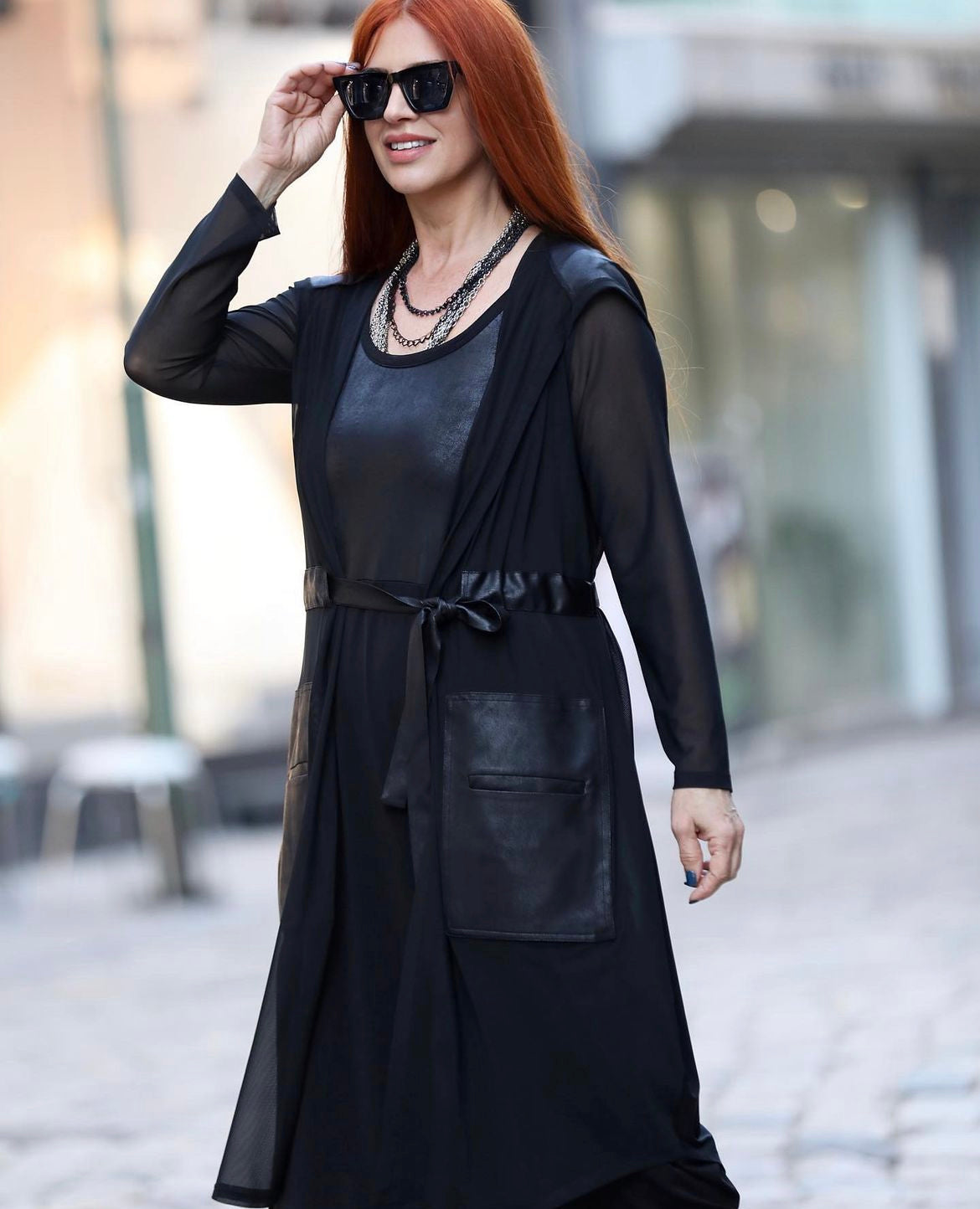Fashion Forward Jacket Cardigan Design 225616 - Black